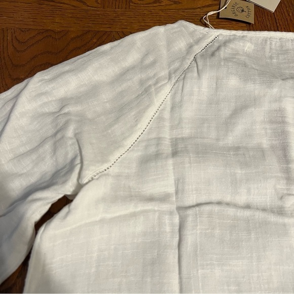NEW Faherty Celina Puff Sleeve Organic Cotton Blouse in White Sz XS Boho - Picture 12 of 14
